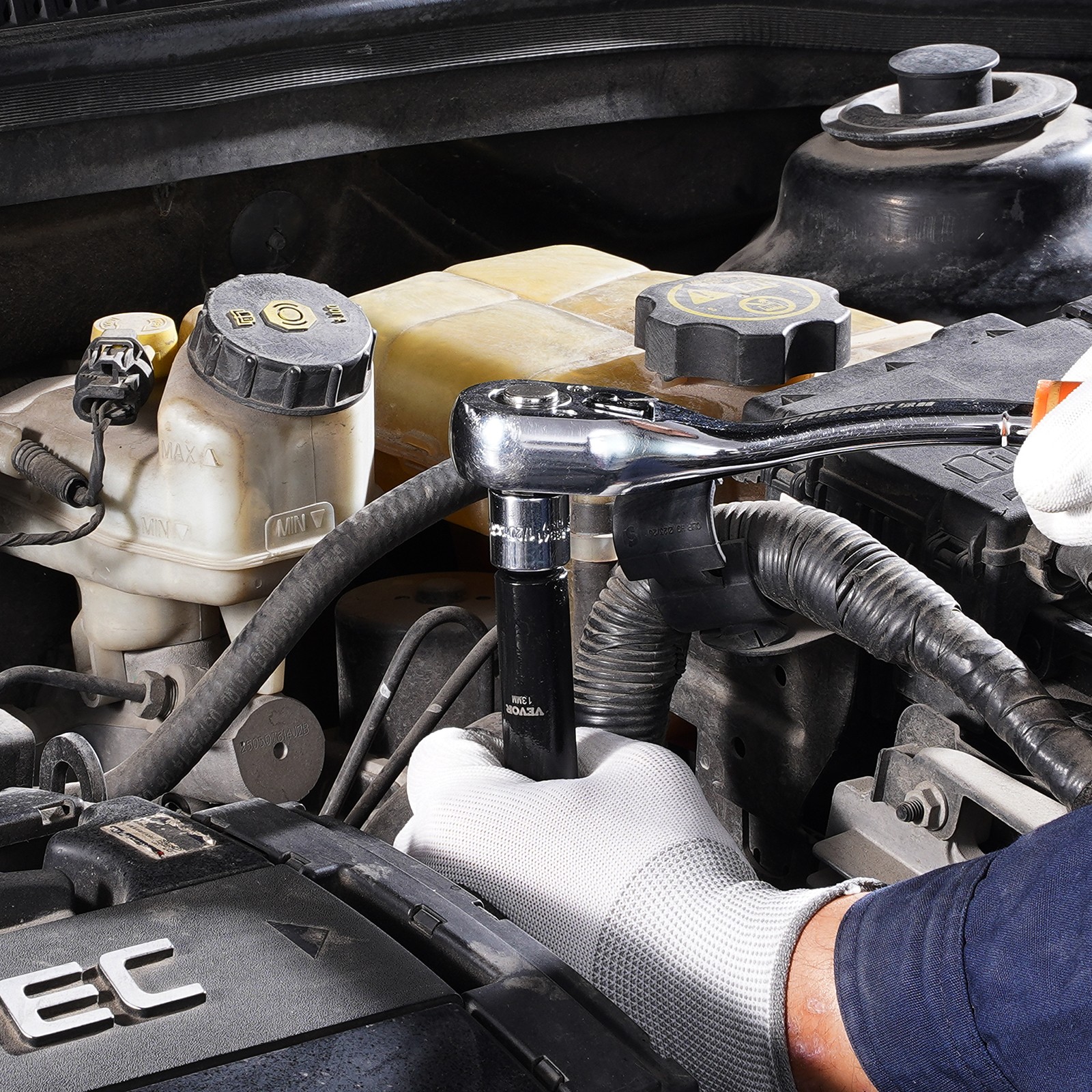 VEVOR Impact Sockets Set 1/2 Inch Drive 26 PCS Metric 10mm - 36mm Deep 6-Point