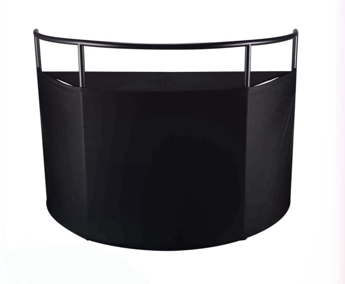 JMAZ JZ5010 Command Booth Event DJ Facade White & Black Scrims Built In Table