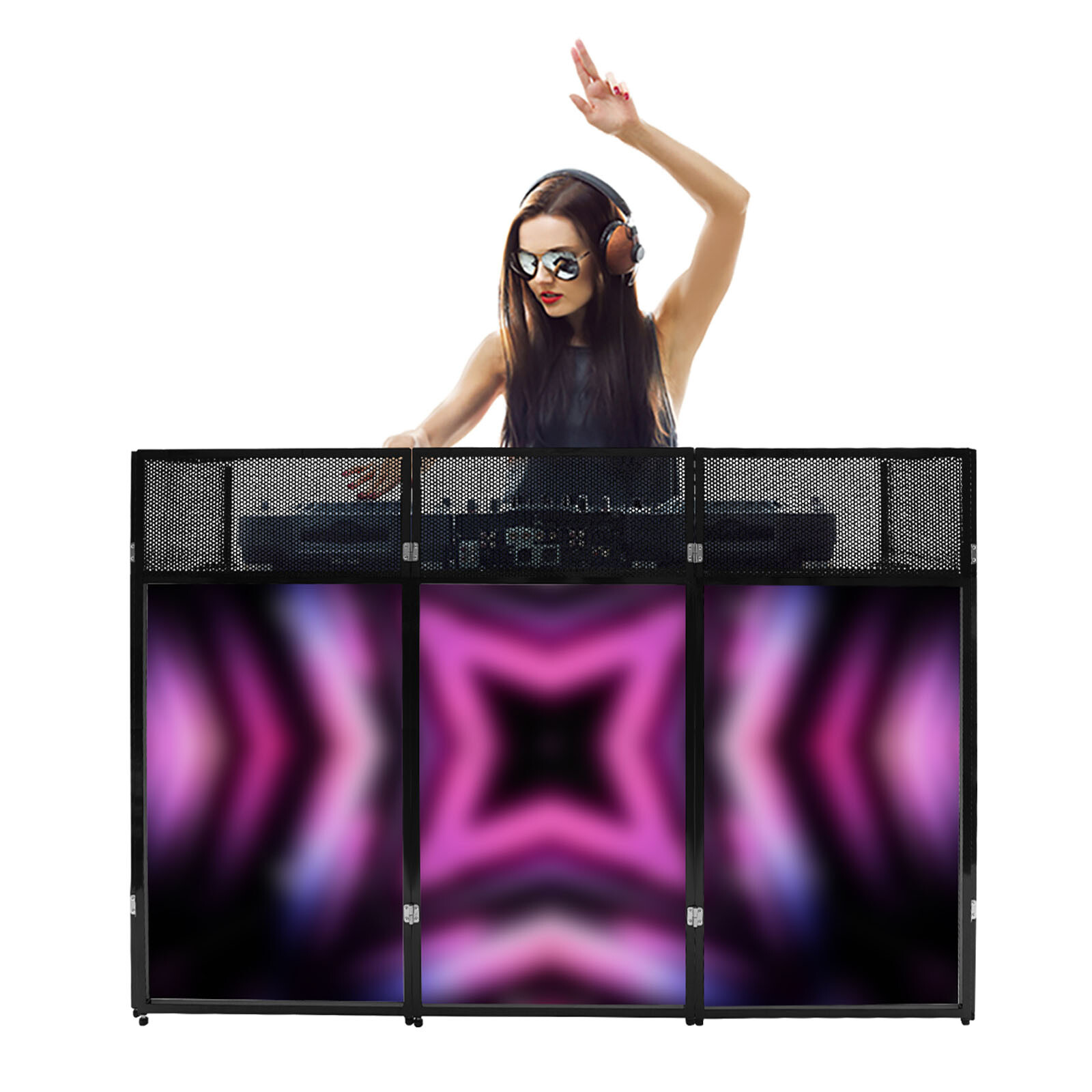 Modern DJ Booth Table Foldable DJ Stand Black DJ Booth Stand With Carrying Bag