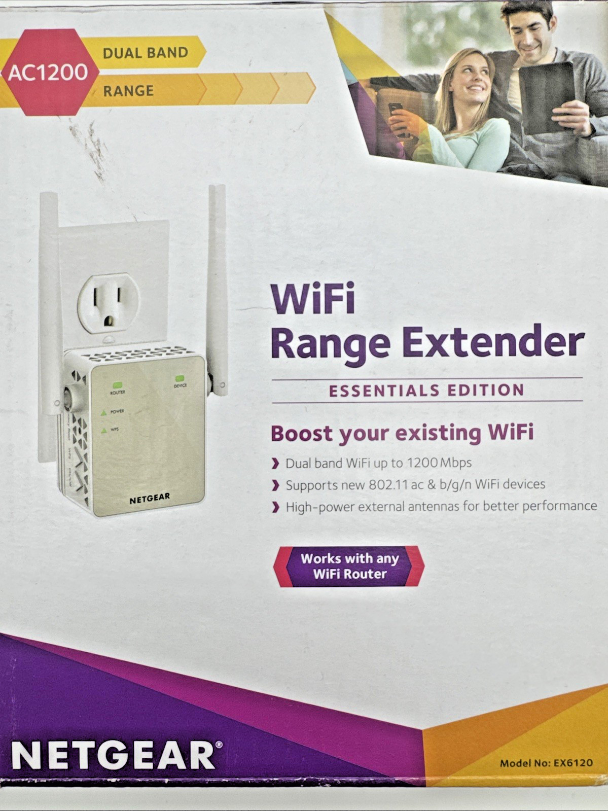 NETGEAR | AC1200 EX6120-100NAS | Wi-Fi Range Extender