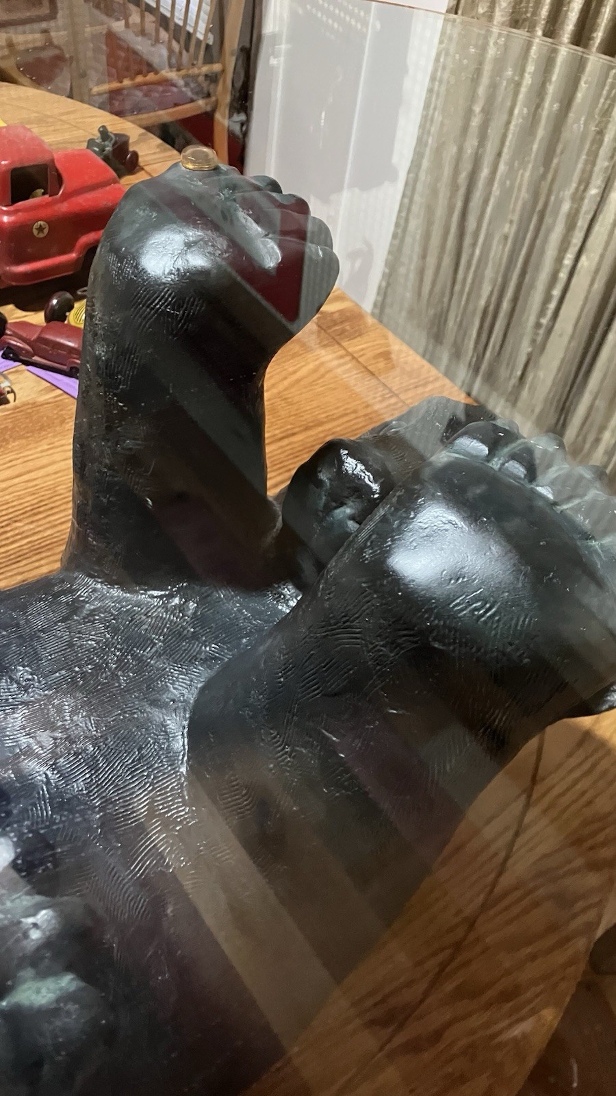 Vintage 1970 black bear table unique