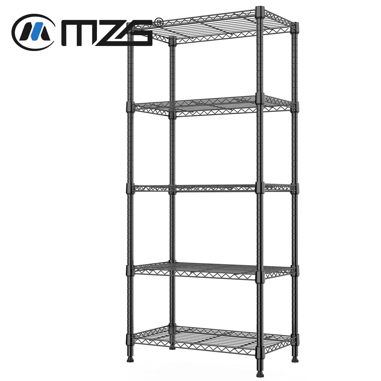 5-Tier Wire Kitchen Pantry Shelf Rack Steel Shelves Metal Shelving Storage Units