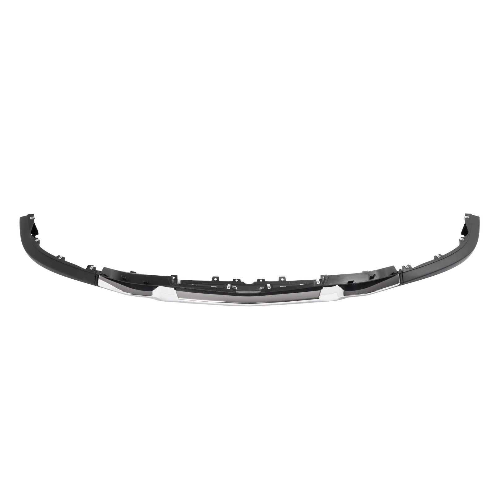 For Chevy Silverado 1500 2016-2019 Black Front Bumper Valance &Chrome Skid Plate