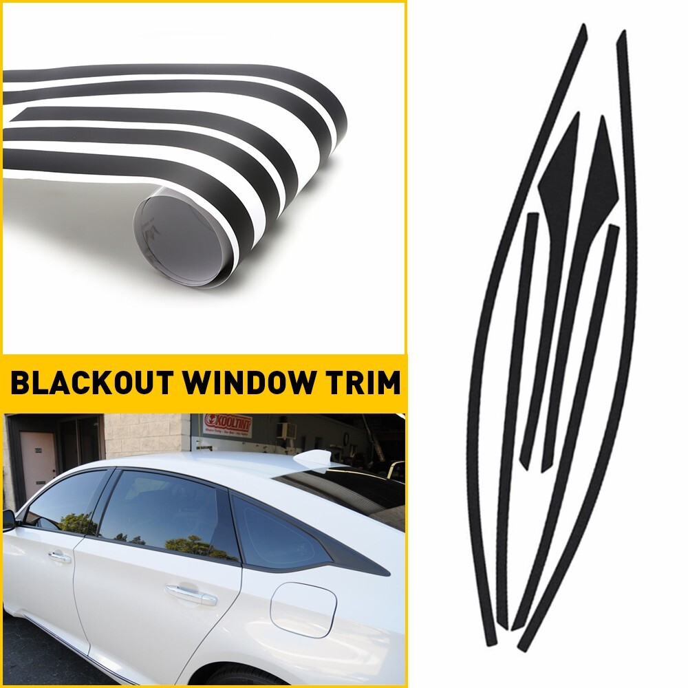 6x Chrome Delete Blackout Window Trims For Honda Accord 2018-2020 - Glossy Black