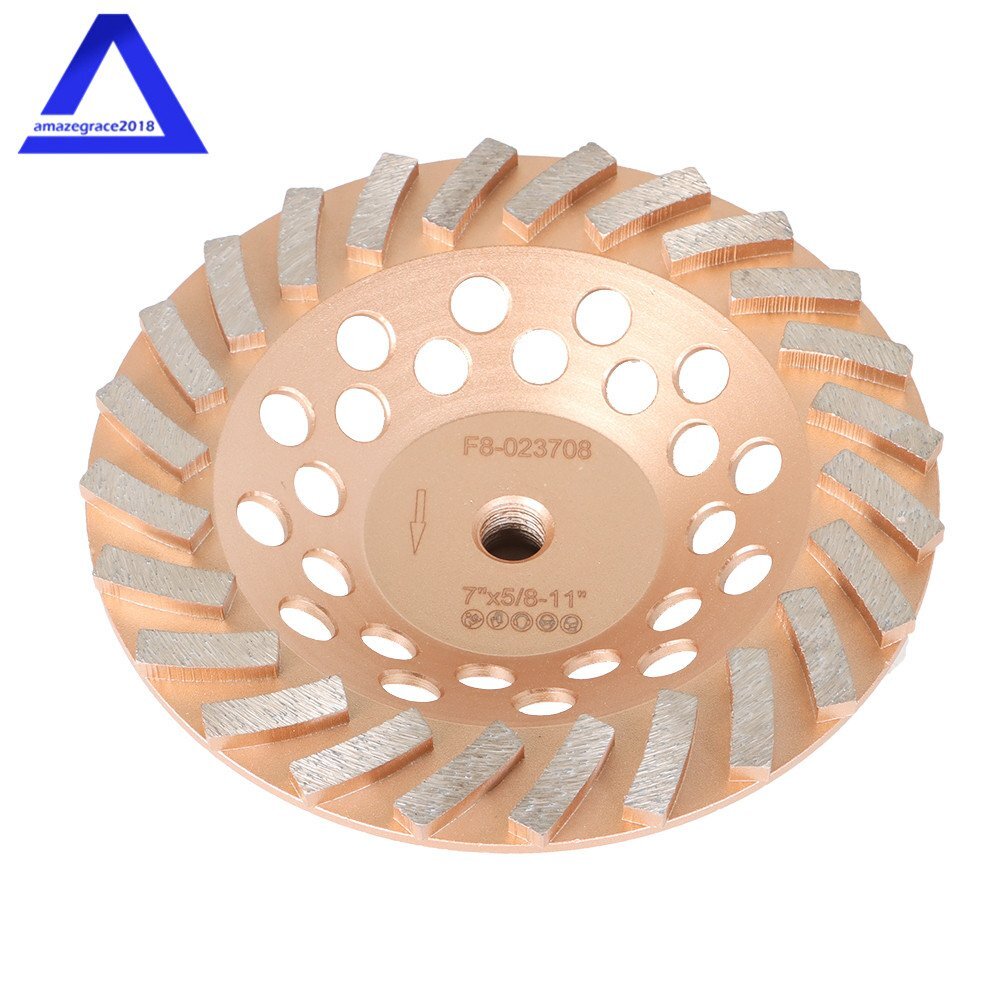 7" Concrete Grinding Cup Wheels 24 Seg Diamond Abrasive Segments 5/8"-11 Arbor