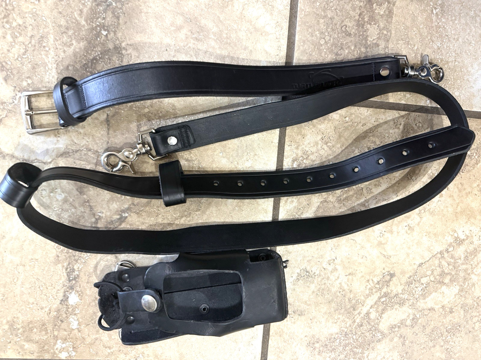 Used Perfect Fit Leather Firefighter Radio Strap