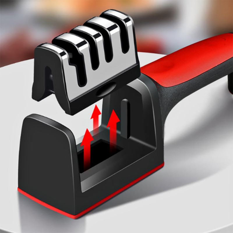 2 Pcs 4 in 1 Knife Sharpener 4 Stage for Ceramic Steel Knives and Scissors