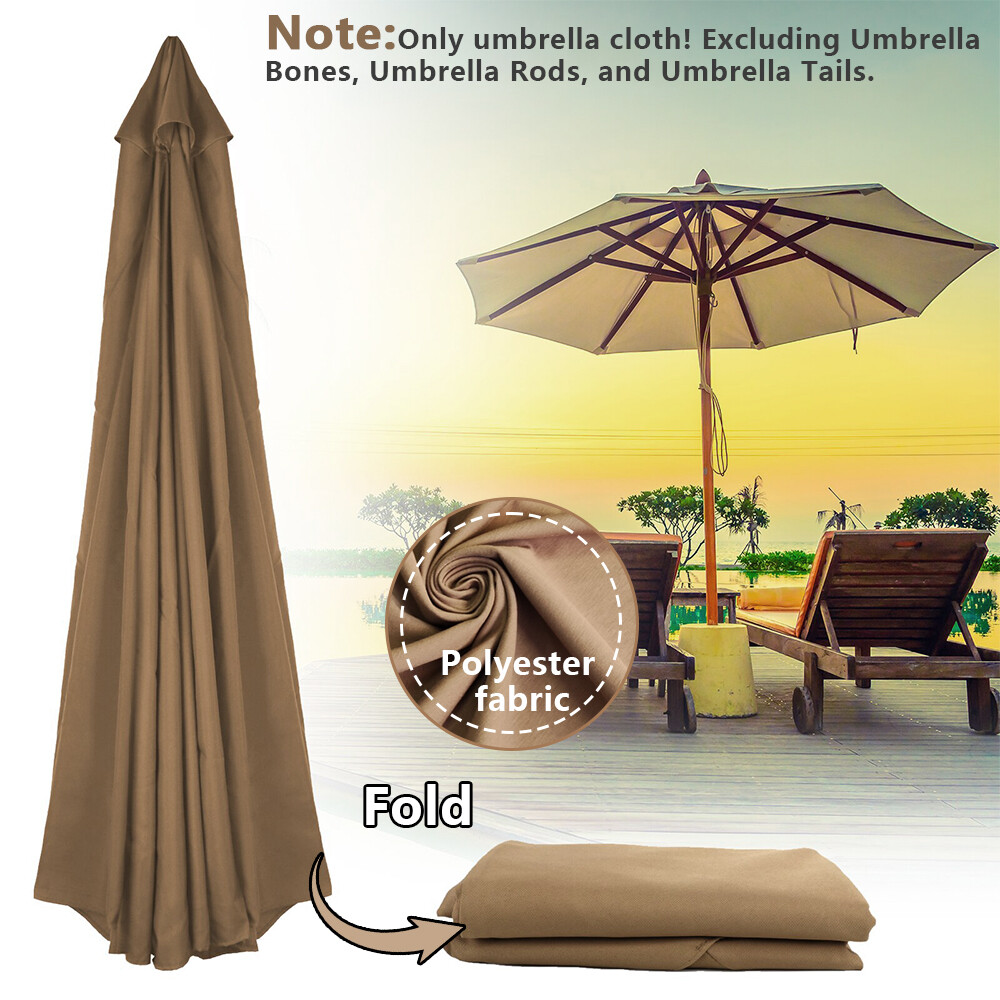 10ft Patio Umbrella Canopy Top Cover Replacement Fits 6/8 Ribs (Canopy Only)