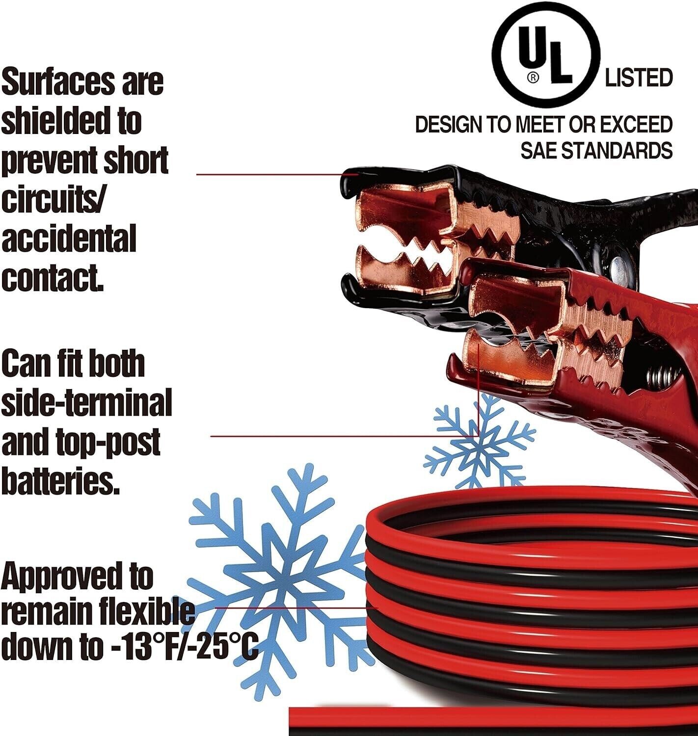 CARTMAN 1 Gauge 20Feet Jumper Cables 800AMP Heavy Duty Booster Cables with Carry