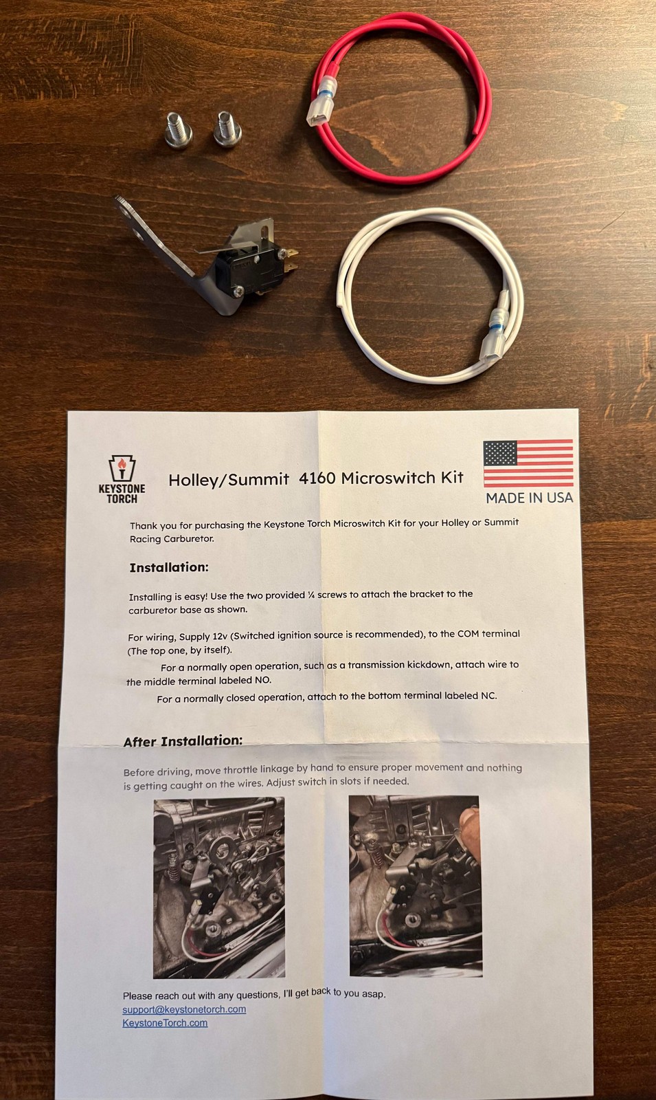 Holley Microswitch Kit TH400 ST400 – Stainless Steel Kickdown Trigger Kit