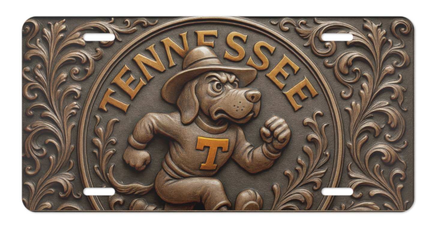 Tennessee Vols 12"x6" License Plate | Vintage Smokey Flat Surface Car Tag | Flat