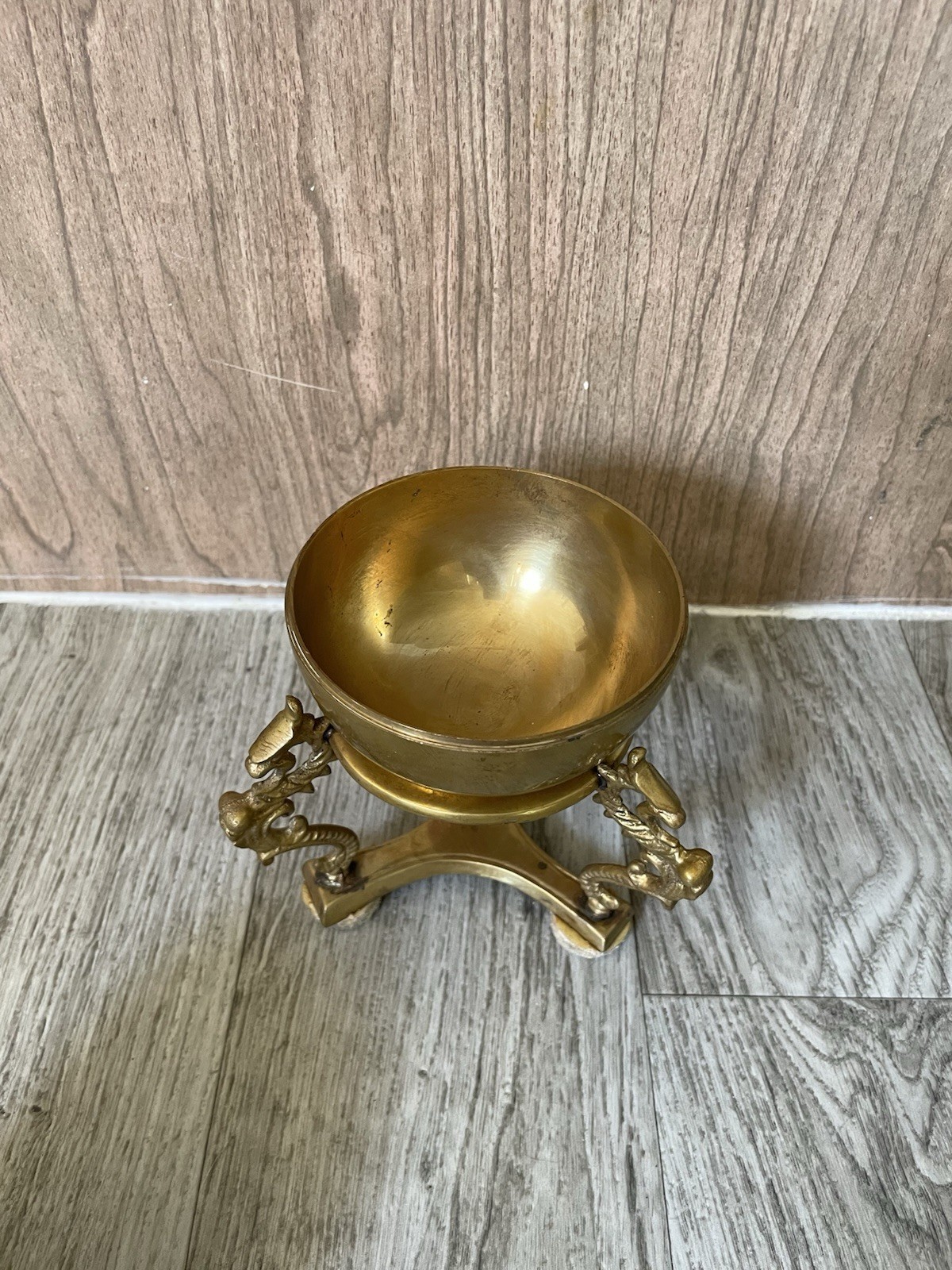 Vintage Decorative Solid Brass Inkwell