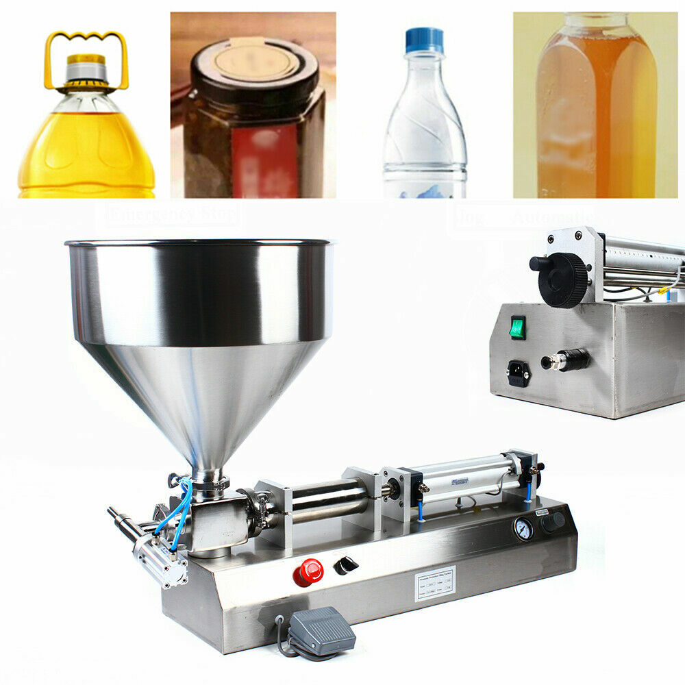 Pneumatic Filler Liquid Paste Filling Machine 50-500ml Cream Cosmetic 40L Hopper