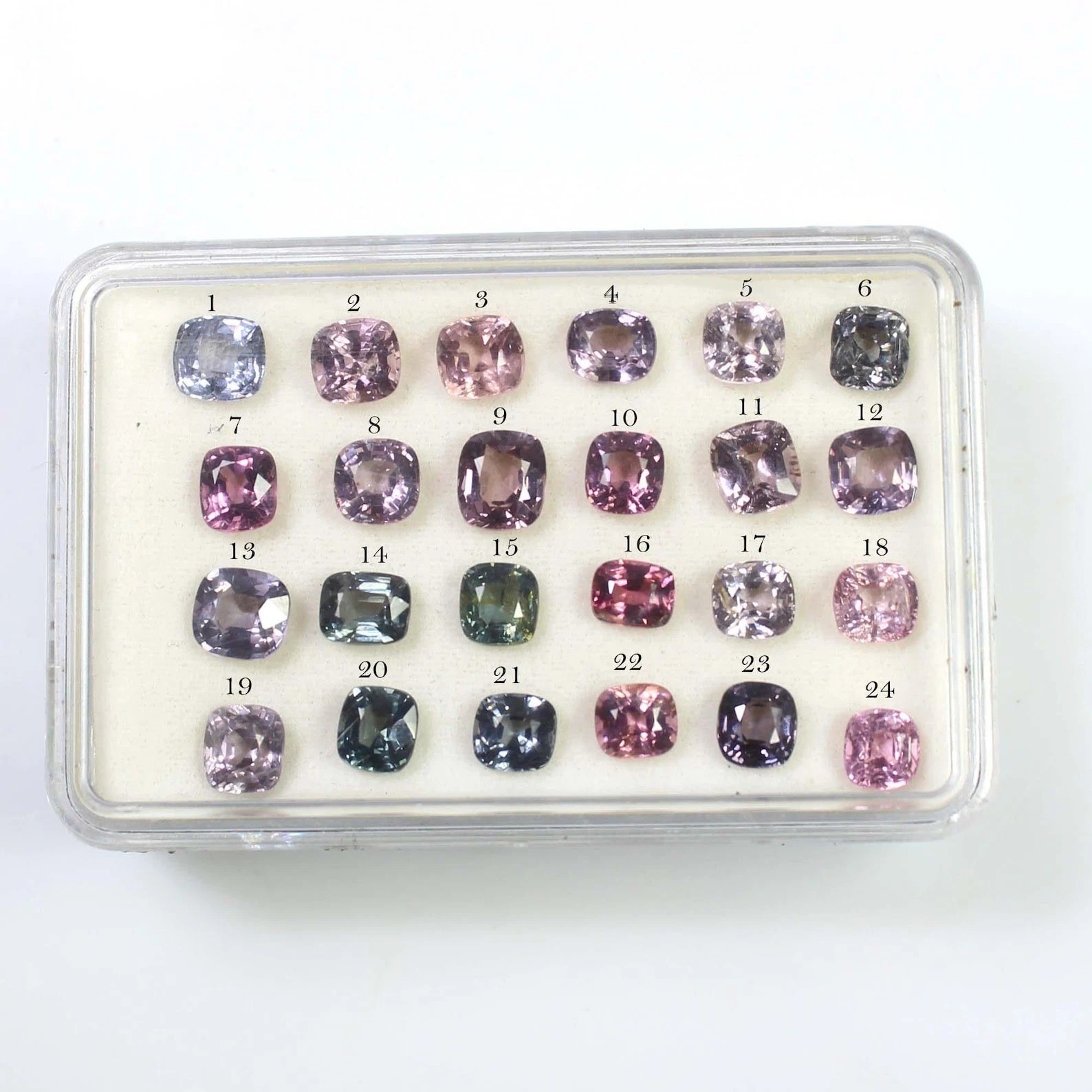 Natural Alexandrite Certified Color Changing 24 Piece Cushion Cut Gemstone Lot