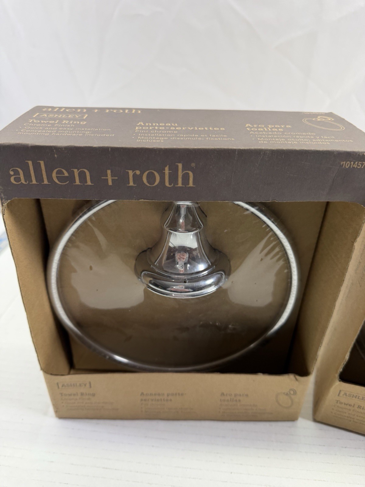 Set of 2 allen + roth Ashley Towel Ring - Chrome Finish - New Sealed in box