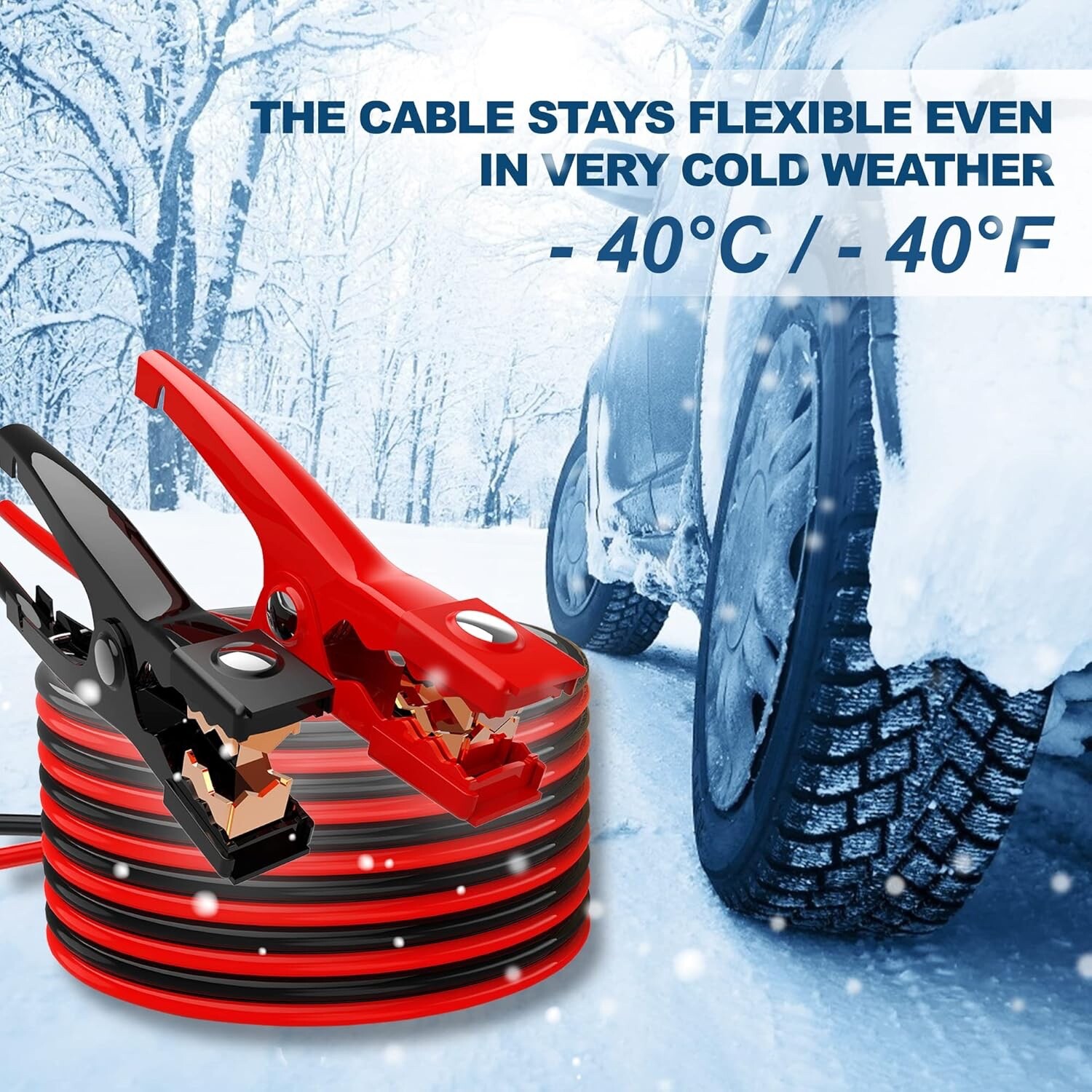 AWELTEC 8 Gauge Jumper Cables 12Ft | UL-Listed Heavy Duty Booster with Carry Bag