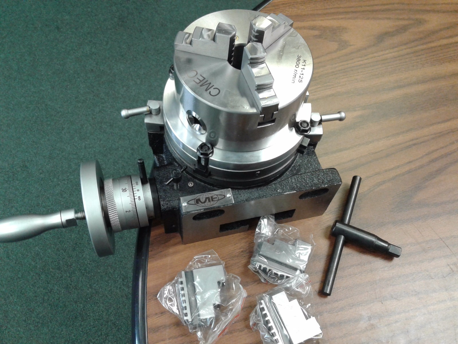 6" HORIZONTAL & VERTICAL ROTARY TABLE w. adapter & 3-jaw chuck,#IN-TSL6-C5