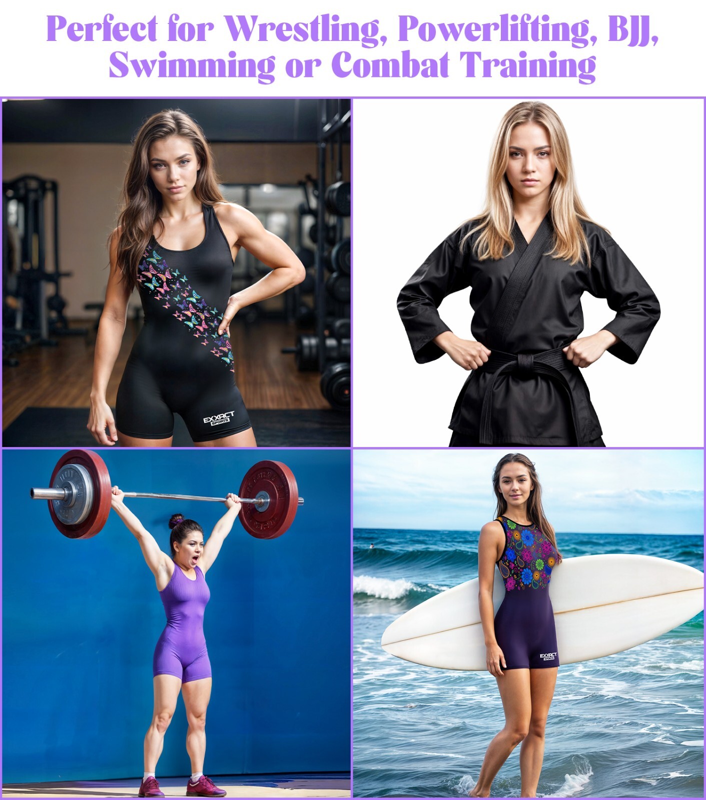 Exxact Sports Sublimated High-Cut Youth Girls Wrestling Singlets