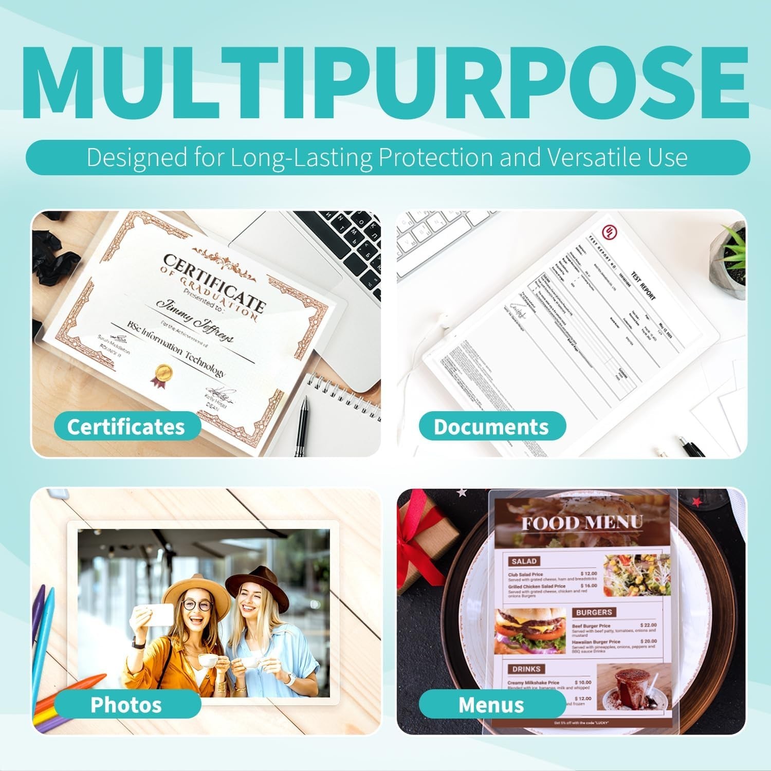 Ultra Clear Glossy Laminating Sheets, Letter Size, Heat Seal