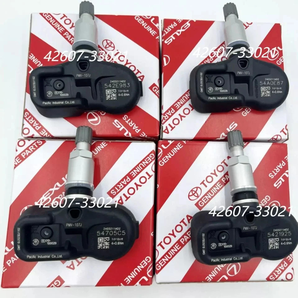 4PCS TPMS Genuine Tire Pressure Sensor 42607-33021 OEM PMV-107J for Toyota Lexus