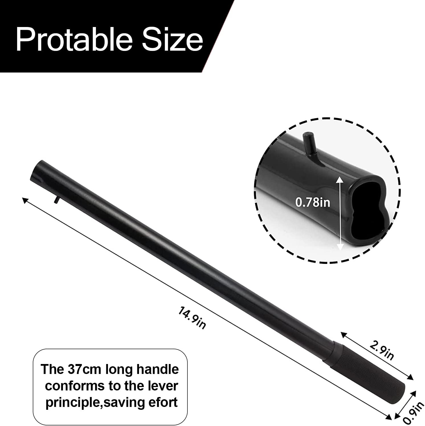 Horizontal Hydraulic Jack Handle 2 Ton Jack Handle Replacement with Rubber Glo