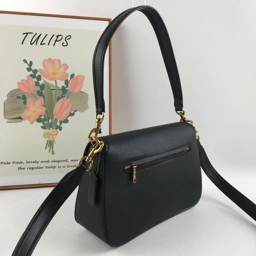 Coach C4823 Leather Soft Tabby Shoulder Bag 2 Way Crossbody Black Outlet