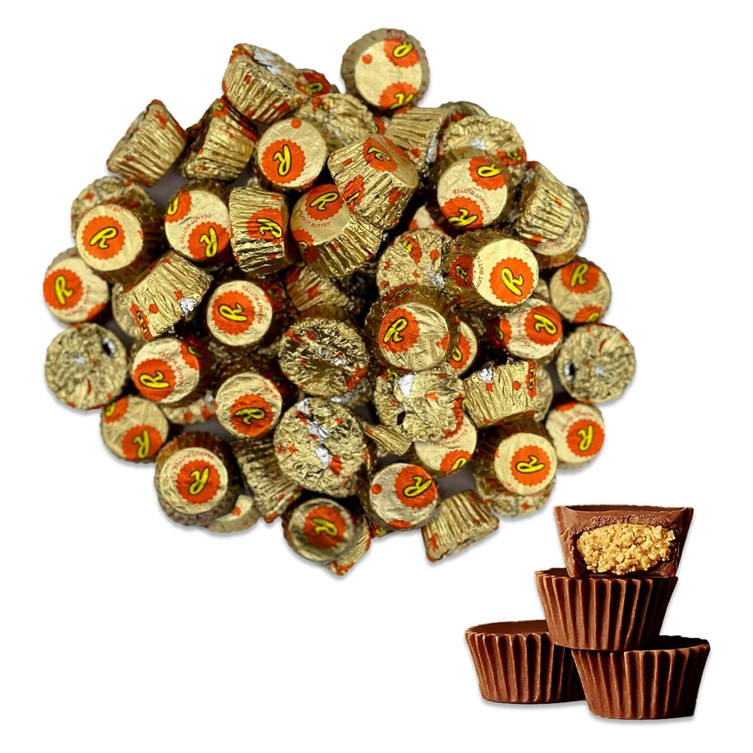 REESE'S Peanut Butter Cups, Milk Chocolate, Bulk Miniatures Candy (4 Pounds)