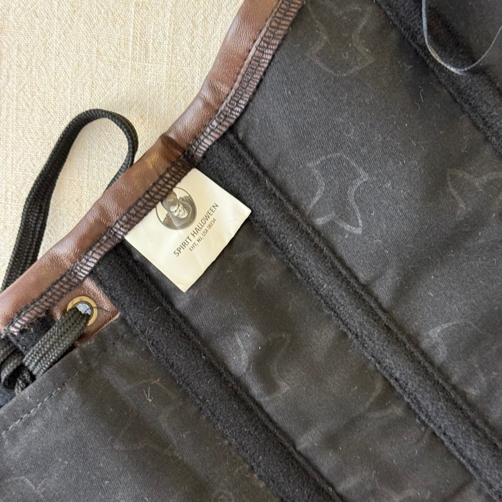 Steampunk Corset Brown Damask Faux Leather Hook Eye Small