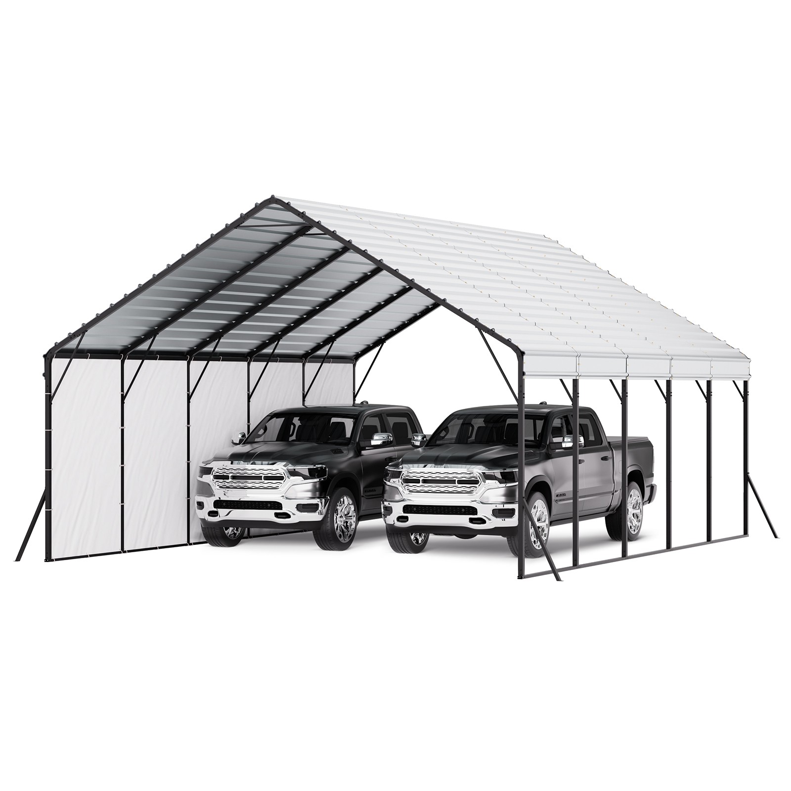 VEVOR Heavy Duty Metal Carport 20 x 24 ft Outdoor Car Shelter Garage for Boats