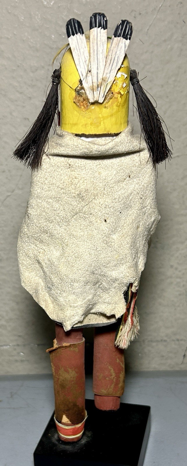 Antique Authentic Zuni or Hopi Kachina Doll Yellow Clown Koshare A’hote 9” Tall