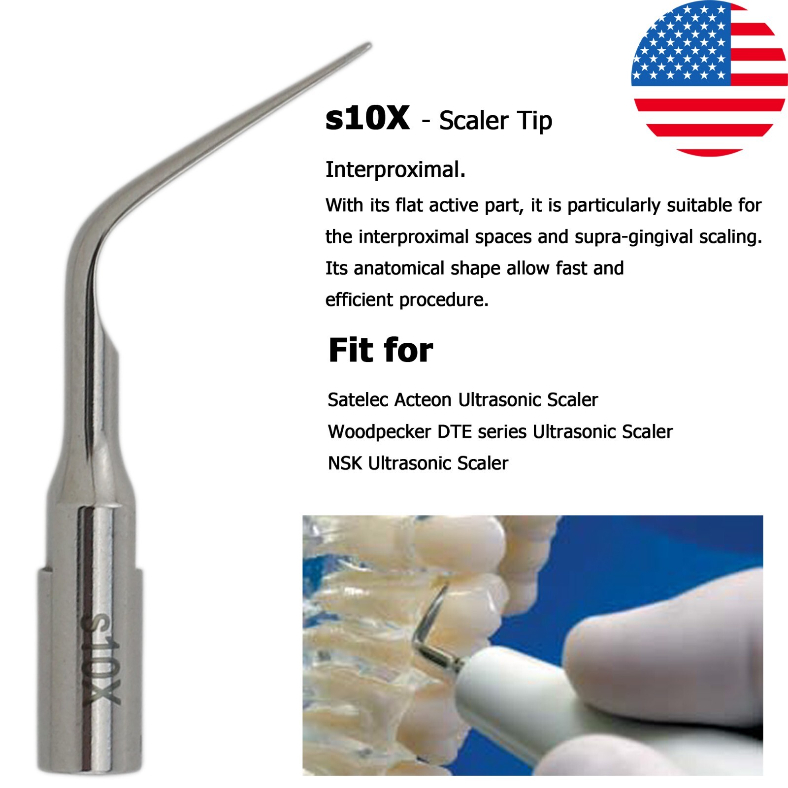 Dental ACTEON NEWTRON P5 XS Ultrasonic Scaler Handpiece Satelec Piezo Tips H3 1S