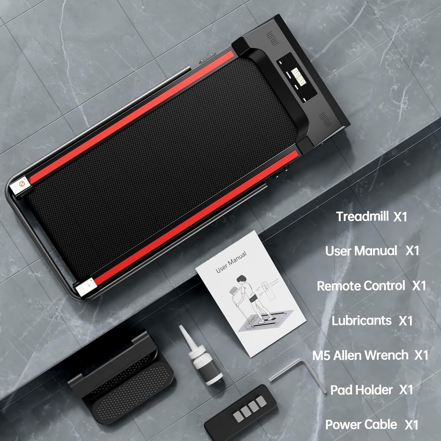 Electric Treadmills Walking Pad Under Desk Running Machine for Home LED Display