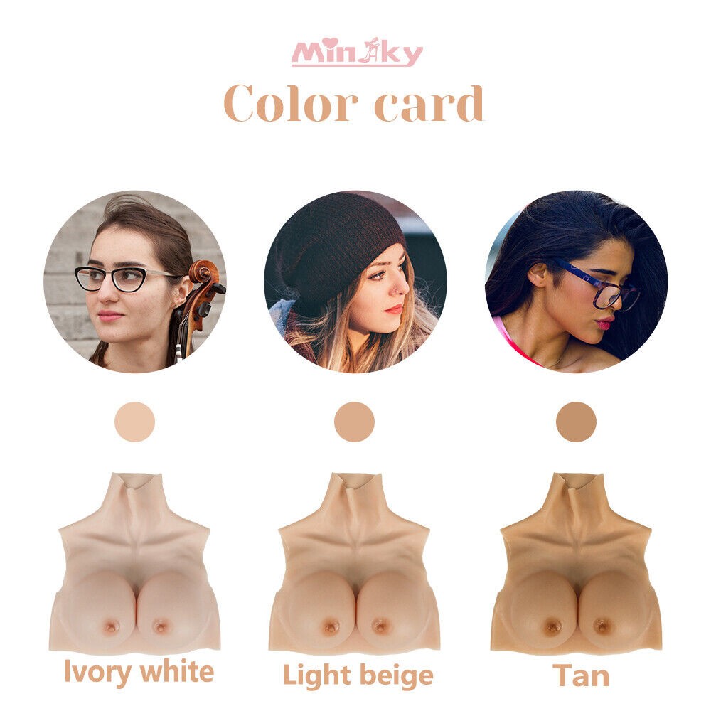 A-H Cup Realistic Silicone Breast Form Breastplate Crossdresser Fake Boobs Tits