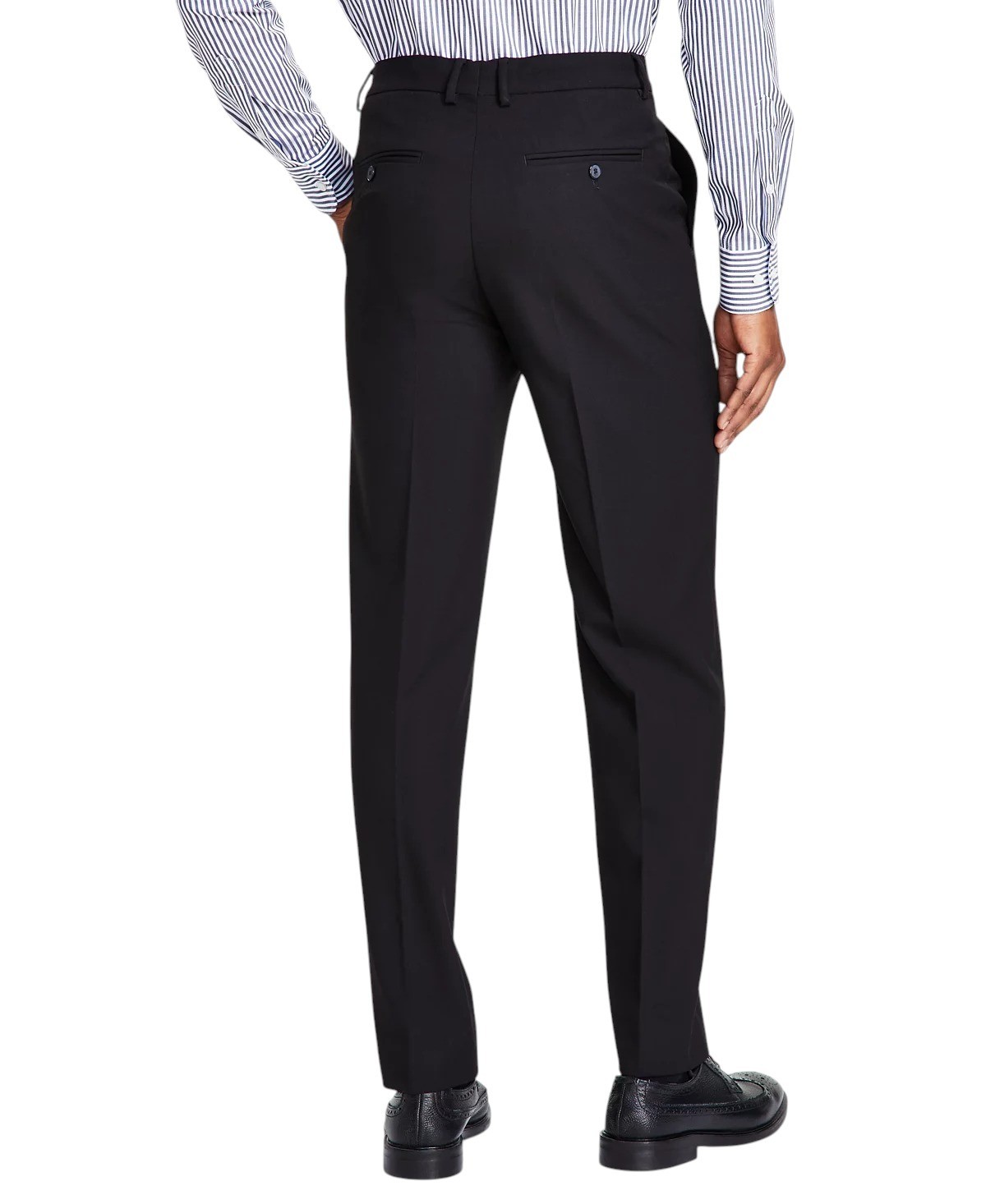 Nautica Mens Modern fit 2 Piece Suit 42 R / 36 Waist Black Solid Stretch