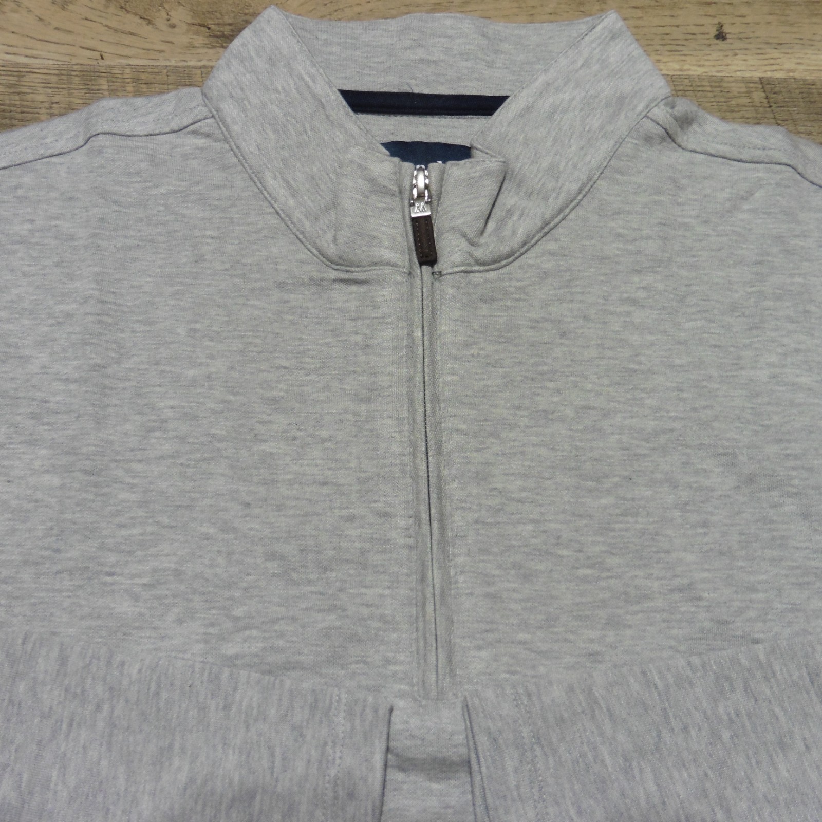 MIZZEN + MAIN Mens L LARGE PULLOVER KPI QUARTER ZIP GREY PERFORMANCE 1/4