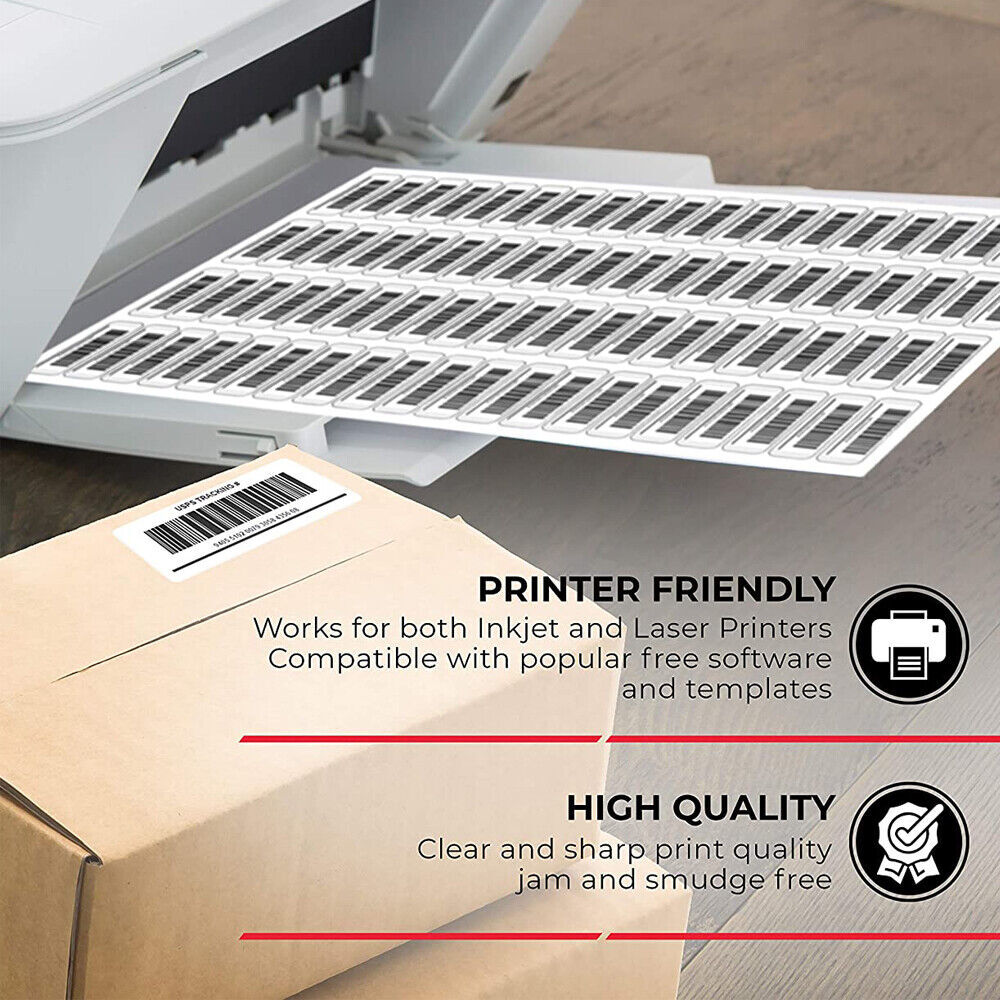1" x 2 5/8" Address Mailing Labels Sheet FBA SKU Labels 30/sheet 30 UP Adhesive