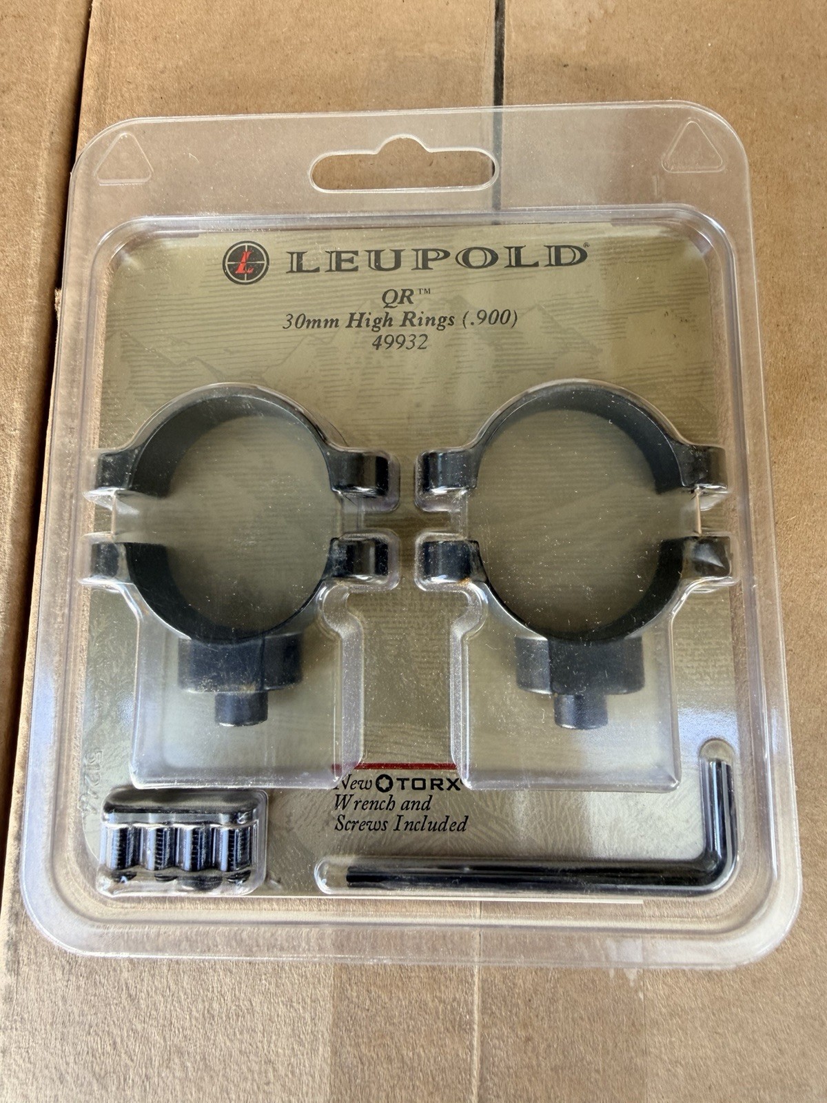 NOS Leupold QR Quick Release Scope Rings Gloss Black 30mm High (.900) 49932