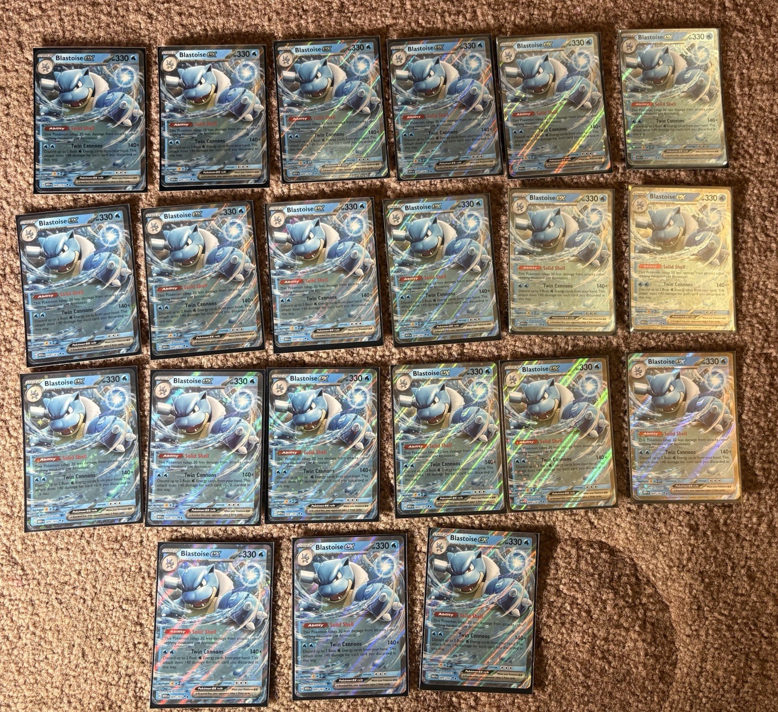 Pokemon Blastoise EX 009/165 Sv: 151 Holo Lot Of 21 NM