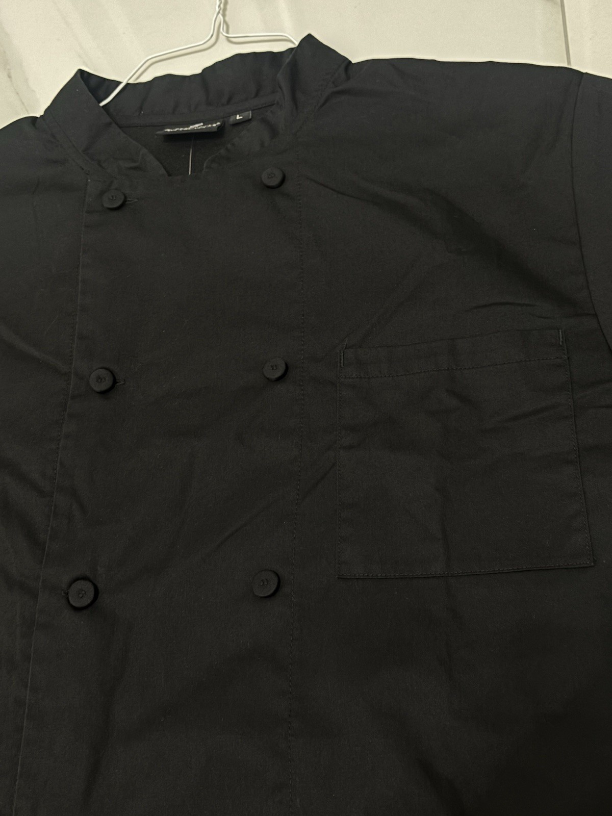 Chef Works Black Vented Short Sleeve Chef Jacket Shirt Unisex L