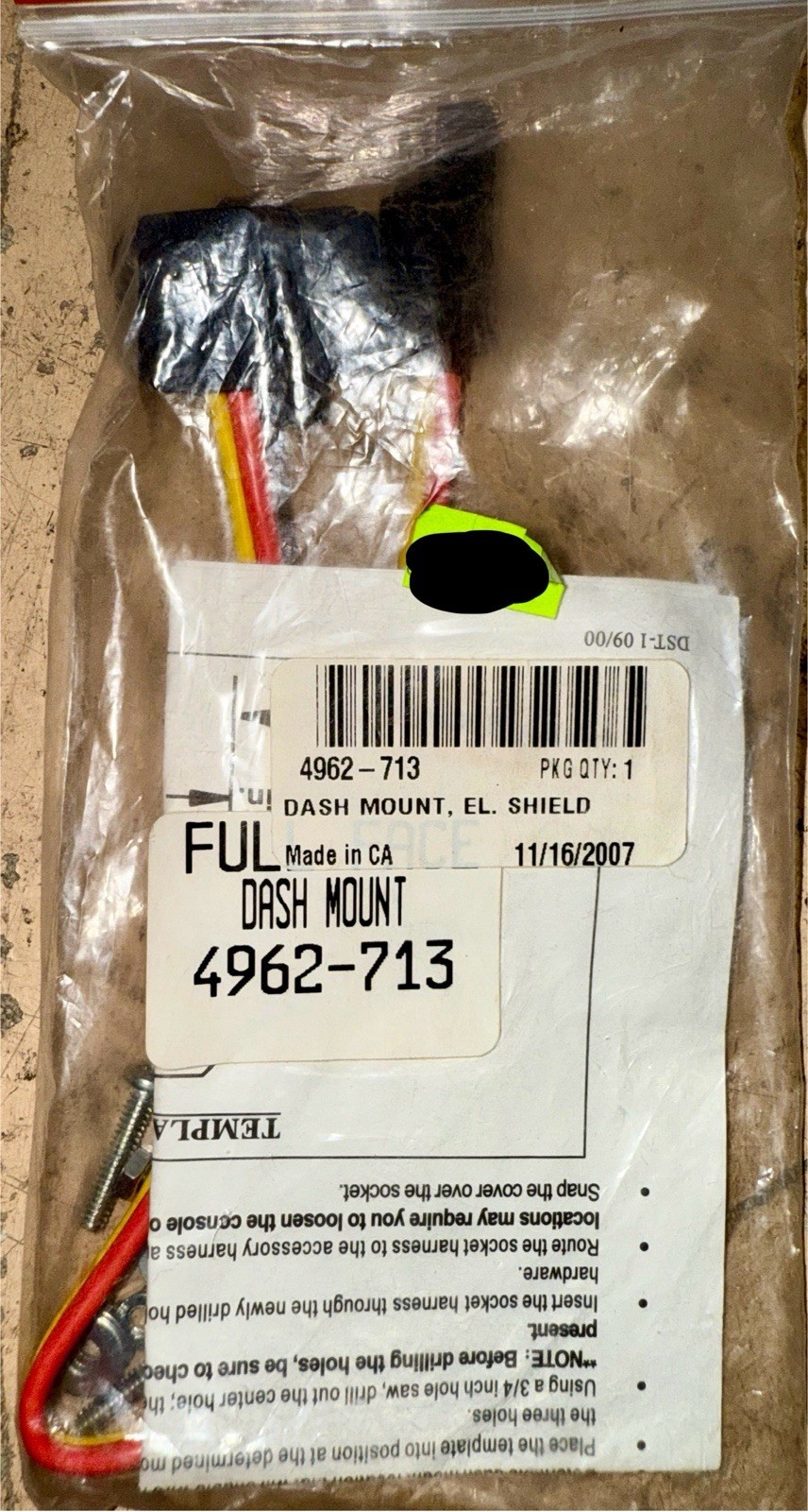 Arctic Cat OEM blk/red electric shield dash mount 4962-713 new