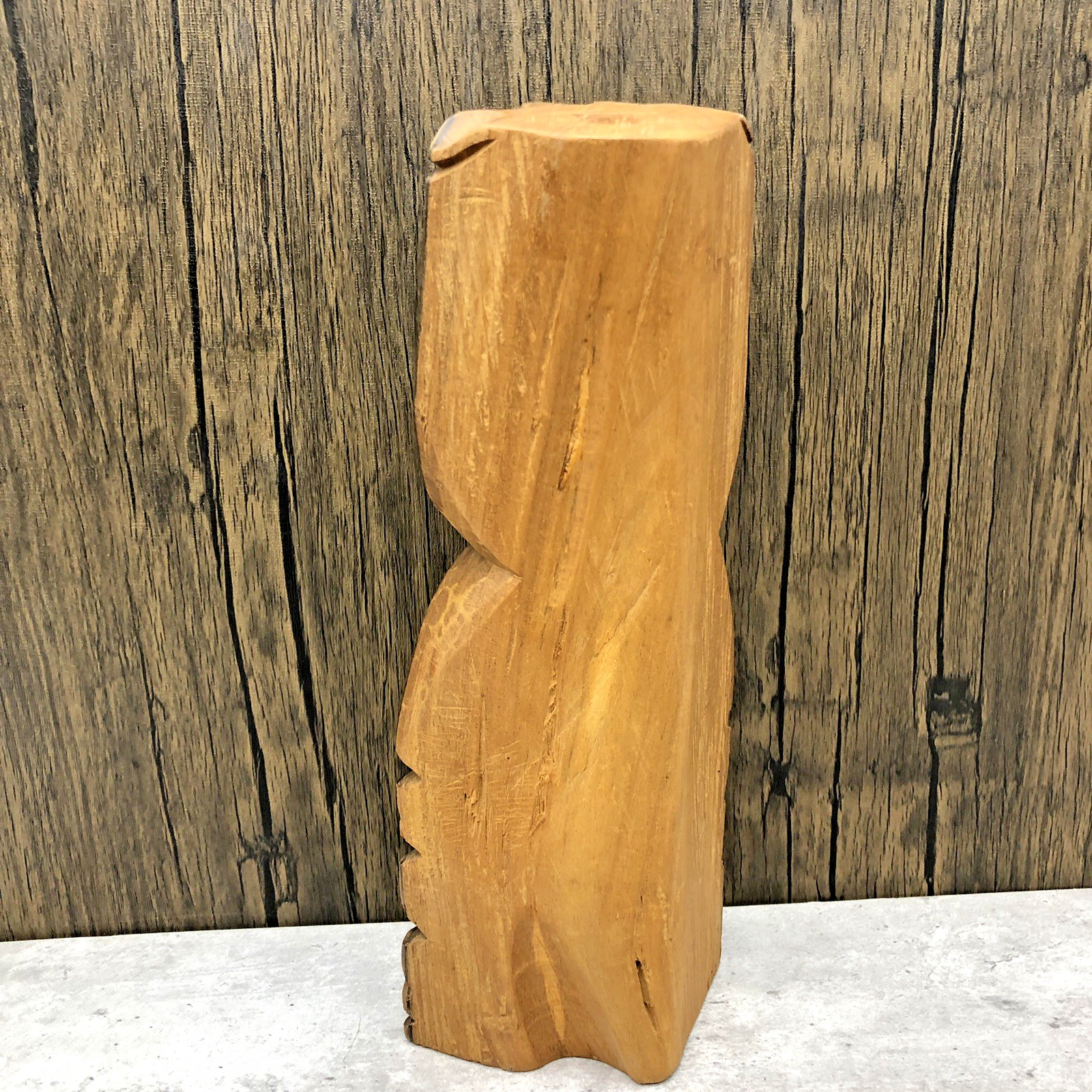 VTG Polynesian-style Mid-Century Tiki carving Hand Carved 12"