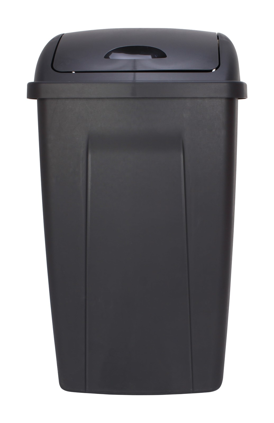 Kitchen Trash Can, 13 Gallon Plastic Garbage Bin with Swing Top Lid, Black