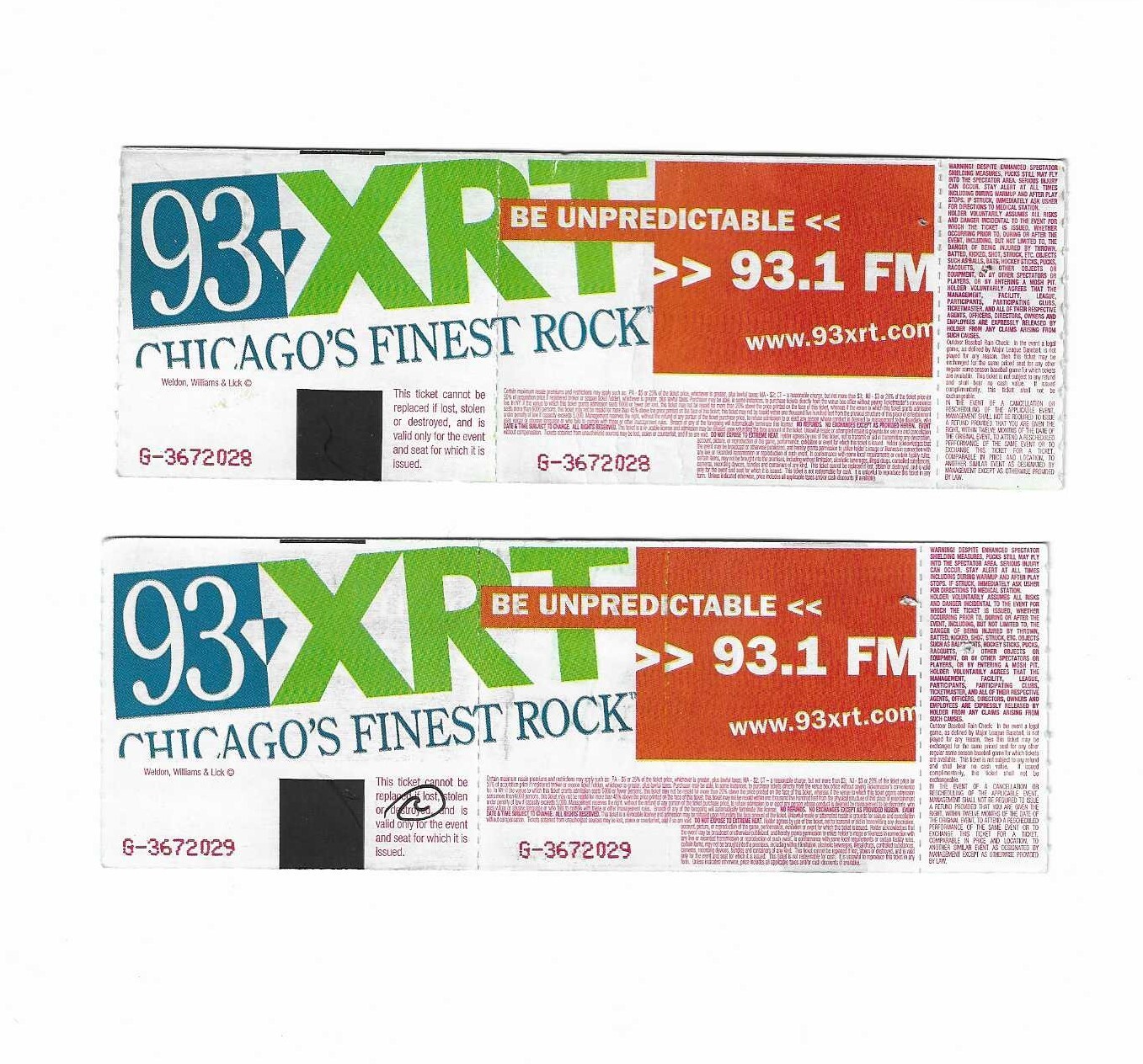 Van Morrison Unused Concert Tickets from April 23, 2006