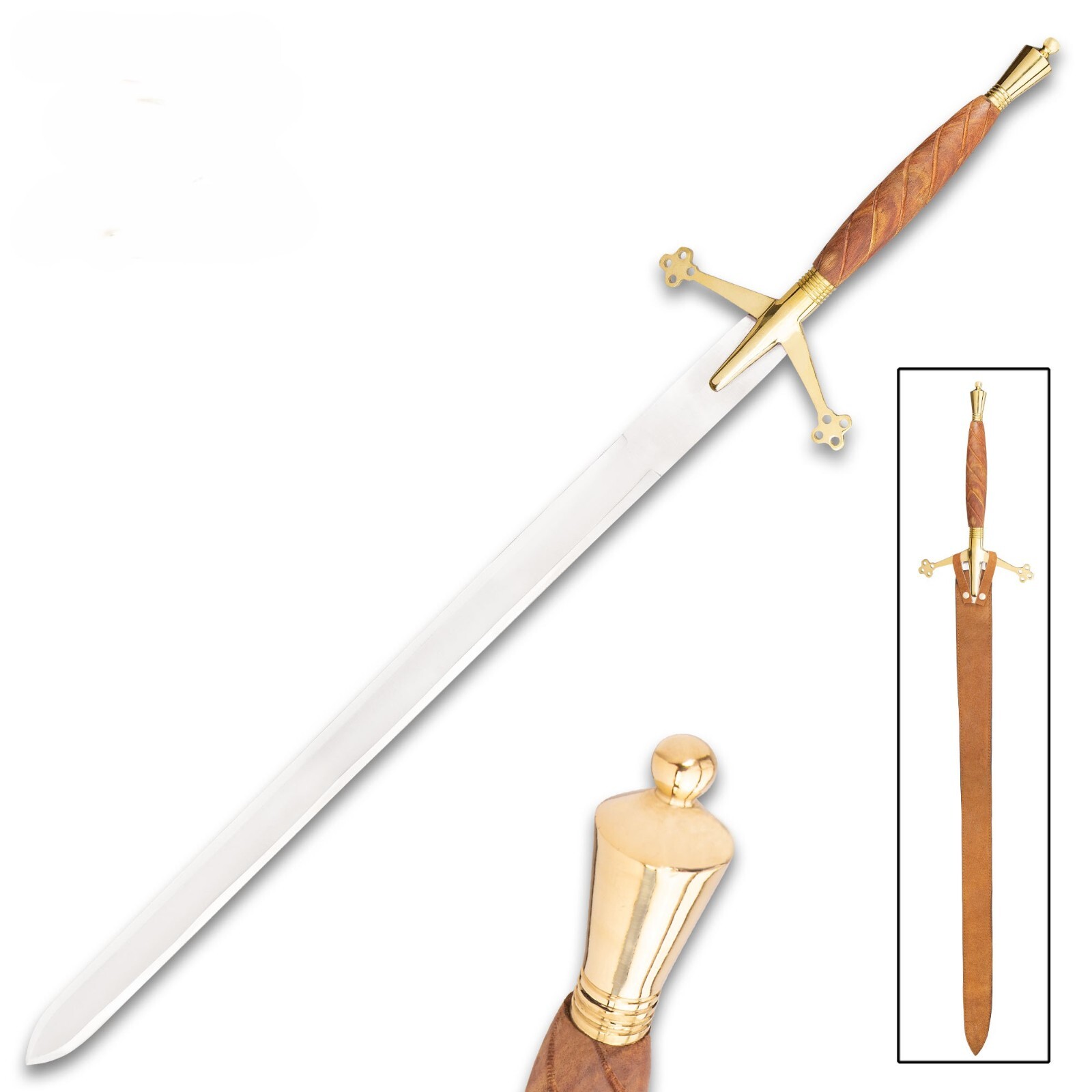 43" Full Size Medieval Scottish Claymore Sword Cosplay Knight Two-Handed Fantasy