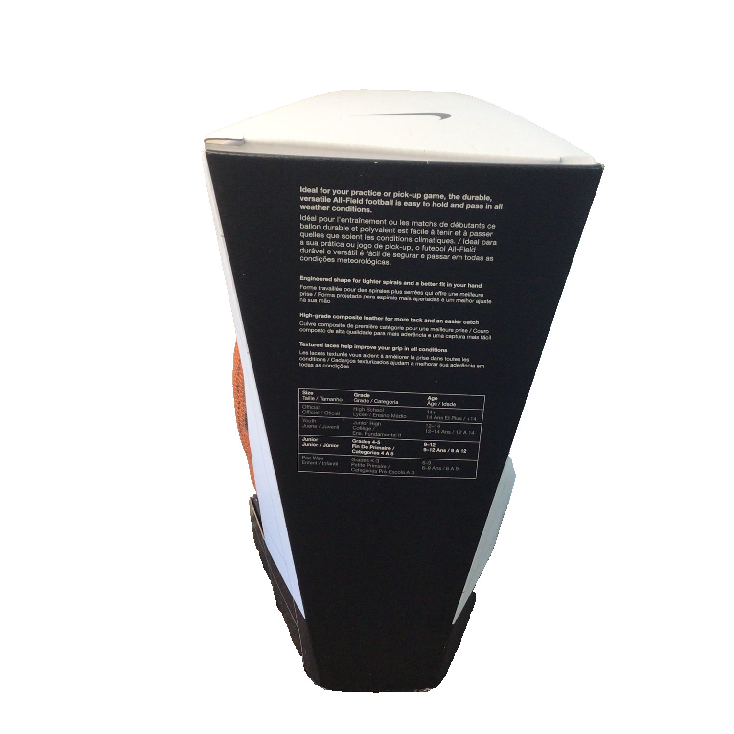 Nike Junior All Field 4.0 Football Black Logo Durable All Weather Faux Leather