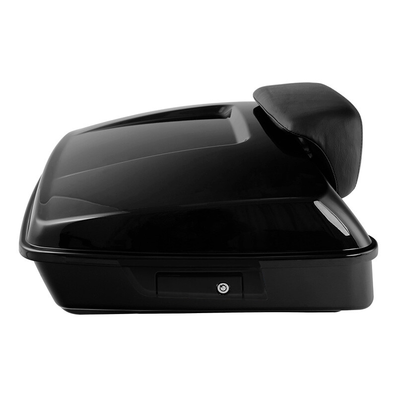 Black Chopped Pack Trunk Backrest Mount Rack Fit For Harley Road Glide 2014-2025