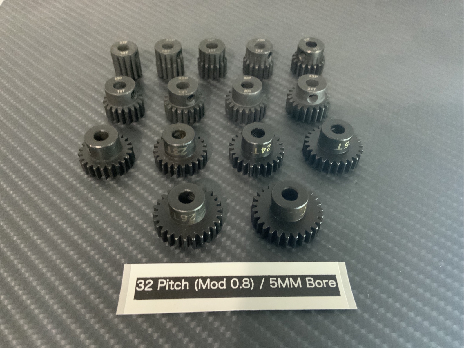 Mod .8 32P 5mm Steel Pinion Gear 12- 33T For 32 Pitch Spur Gear RC Car 5mm Motor