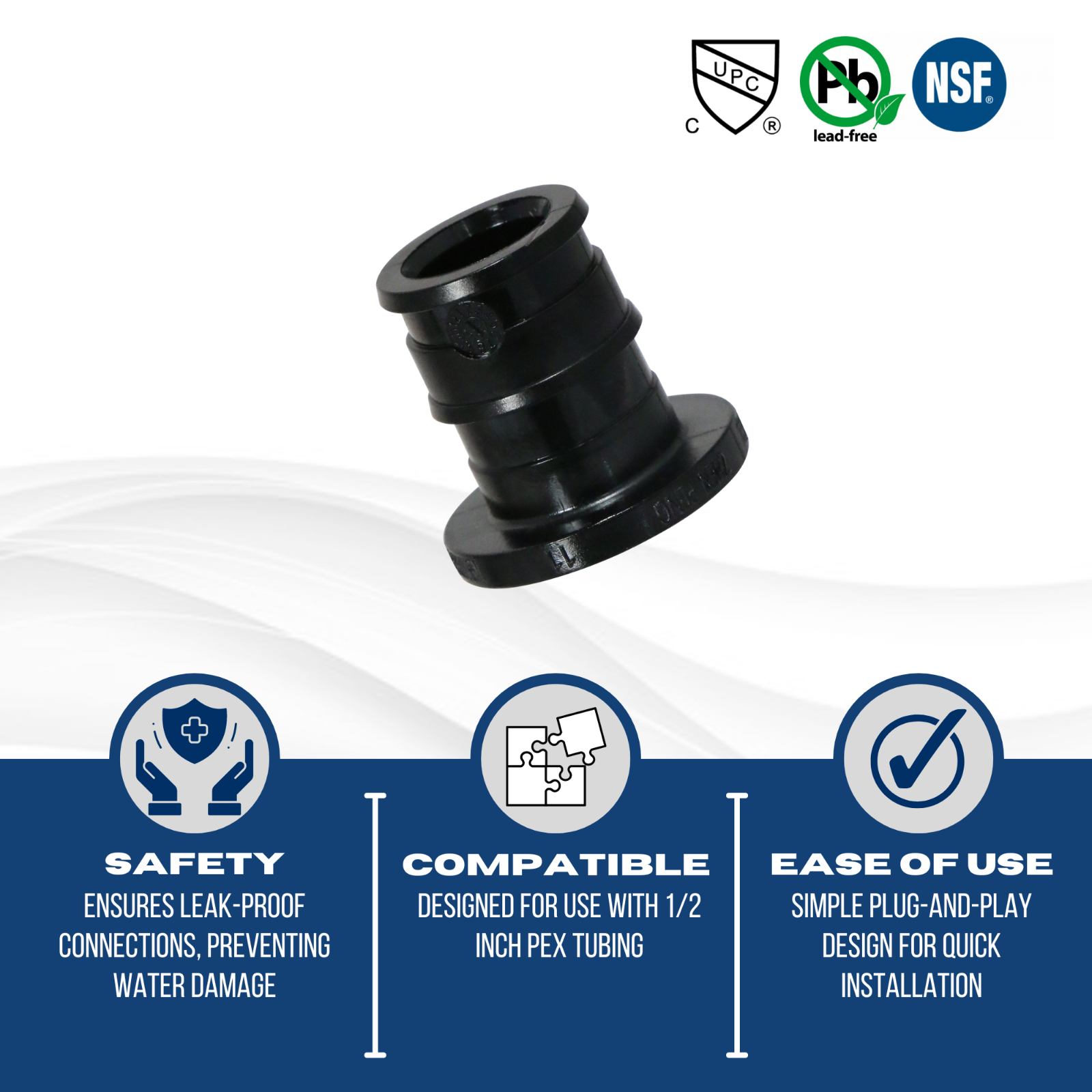 100 Pieces 1/2" Pex A Plug, Poly Alloy Expansion Plastic End Cap, 201-5-1=100