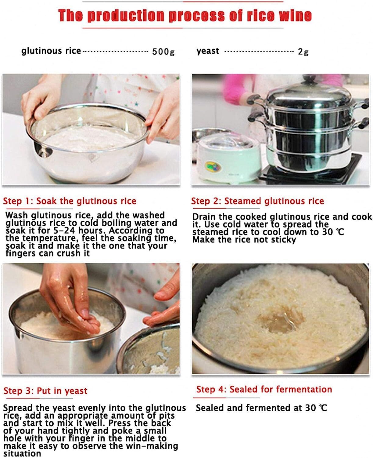 Chinese Wine Mijiu Starter Making Sweet Rice Wine Leaven Yeast 8g 安琪 甜酒曲 x 5pc