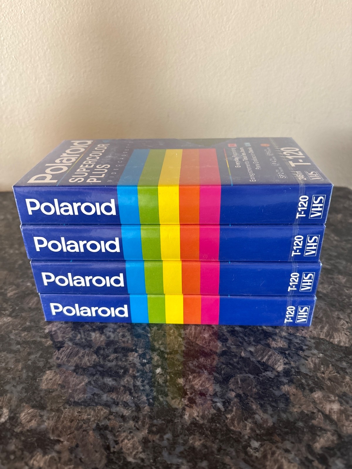 Lot of 4 Polaroid T-120 Supercolor Plus VHS Blank Video Cassette Tapes Sealed